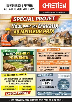 Prospectus promotionnel Chretien Matériaux valable à partir du 06/02/2026