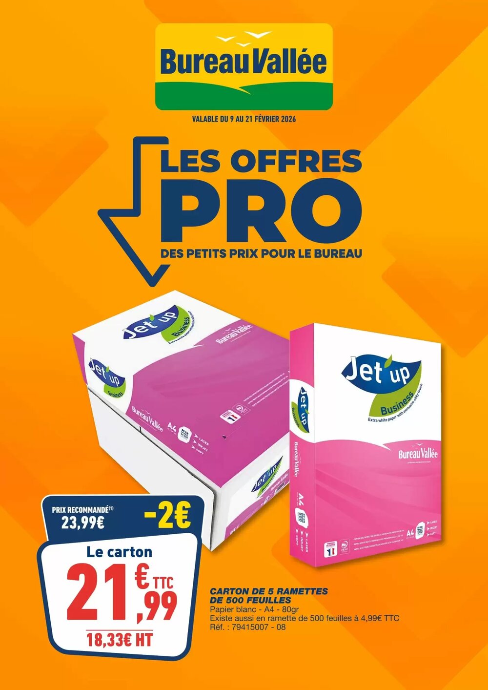 Prospectus promotionnel Bureau Vallée valable à partir du 09/02/2026 - Page 1.