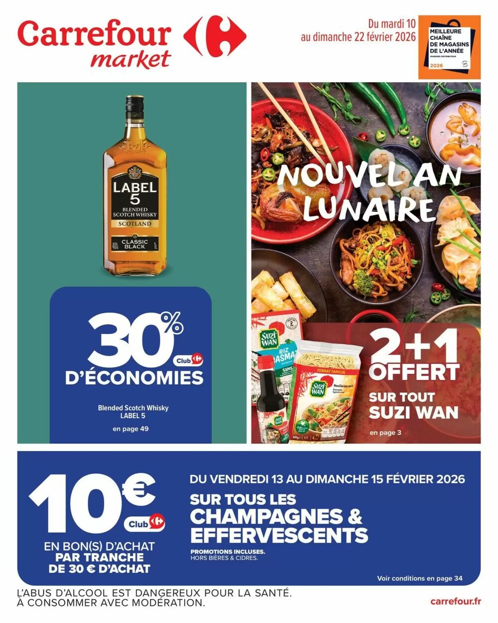Prospectus promotionnel Carrefour Market valable à partir du 10/02/2026 - Page 1.