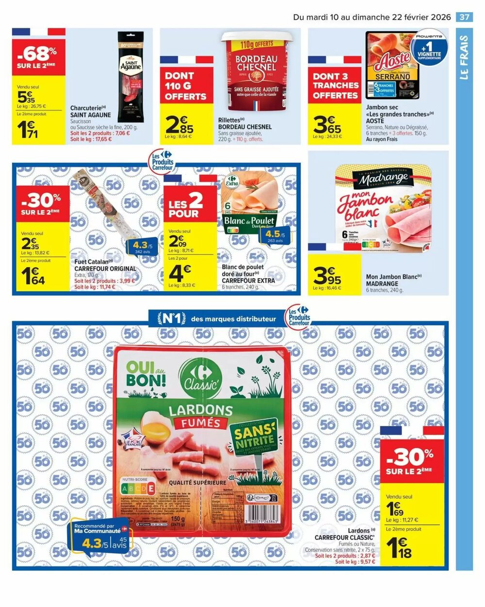 Prospectus promotionnel Carrefour Market valable à partir du 10/02/2026 - Page 39.
