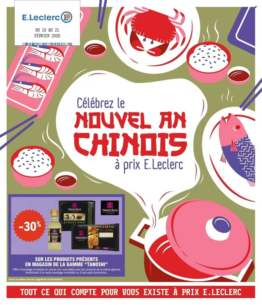 Prospectus promotionnel E.Leclerc valable à partir du 10/02/2026 - Page 1.