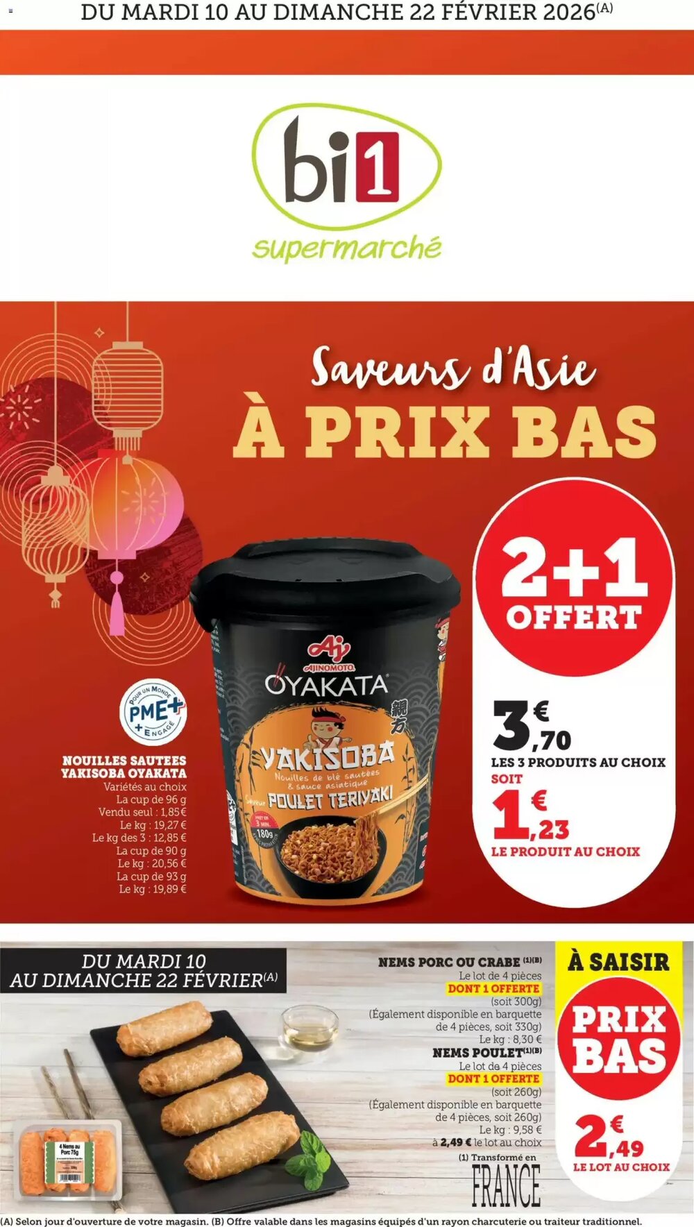 Prospectus promotionnel Bi1 valable à partir du 10/02/2026 - Page 1.