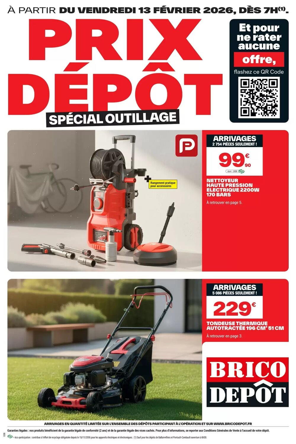 Prospectus promotionnel Brico Dépôt valable à partir du 13/02/2026 - Page 1.