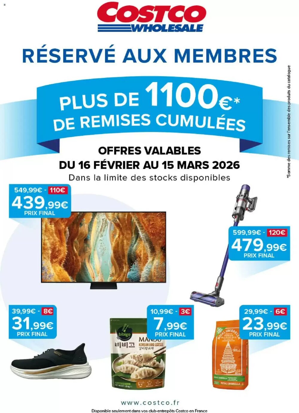 Prospectus promotionnel Costco valable à partir du 16/02/2026 - Page 1.