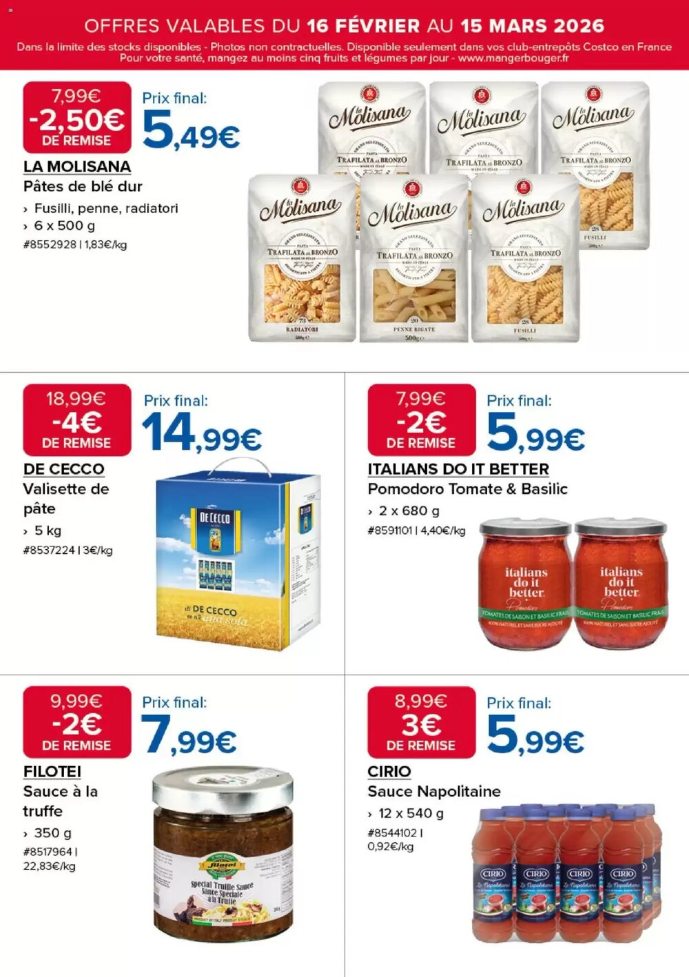 Prospectus promotionnel Costco valable à partir du 16/02/2026 - Page 5.