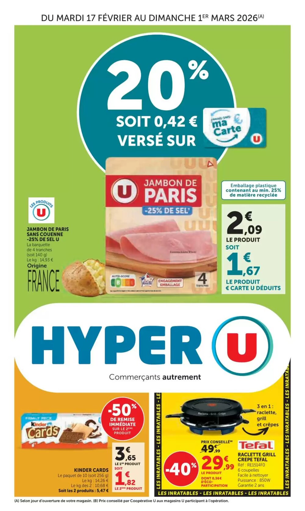Prospectus promotionnel Hyper U valable à partir du 17/02/2026 - Page 1.