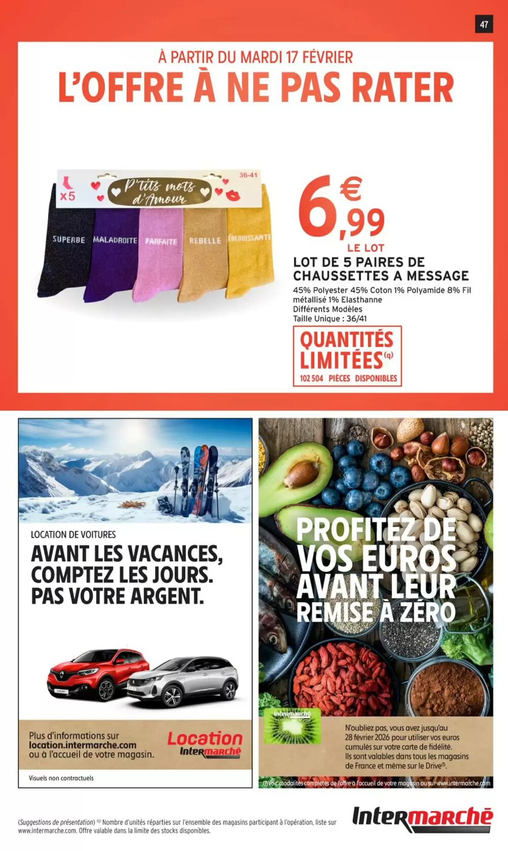 Prospectus promotionnel Intermarché valable à partir du 17/02/2026 - Page 47.