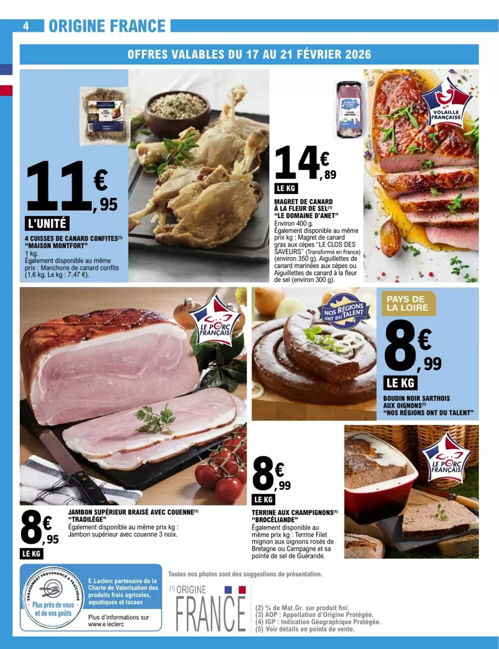 Prospectus promotionnel E.Leclerc valable à partir du 17/02/2026 - Page 4.