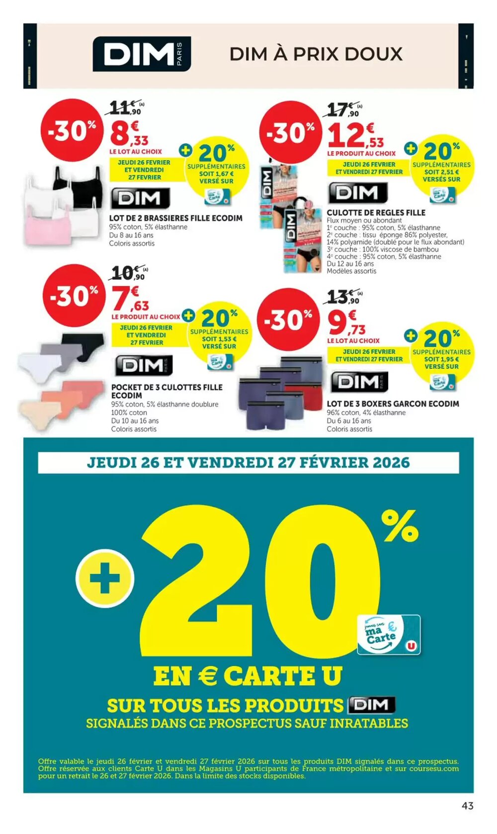 Prospectus promotionnel Hyper U valable à partir du 24/02/2026 - Page 43.