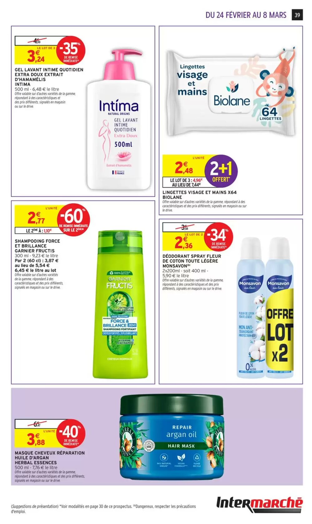 Prospectus promotionnel Intermarché valable à partir du 24/02/2026 - Page 39.