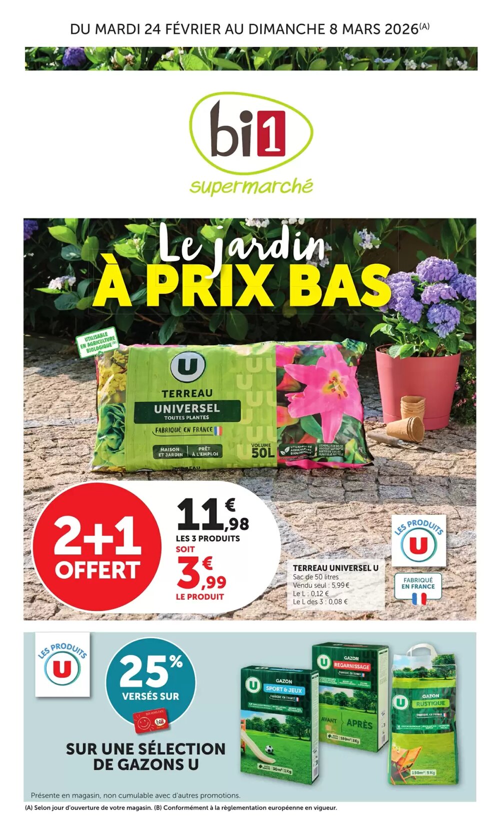 Prospectus promotionnel Bi1 valable à partir du 24/02/2026 - Page 1.