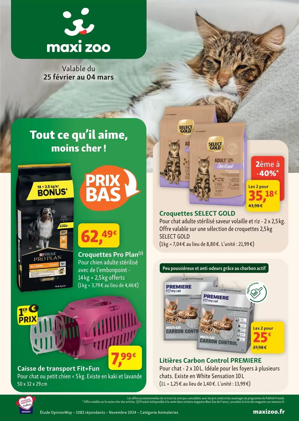Prospectus promotionnel Maxi Zoo valable à partir du 25/02/2026 - Page 1.