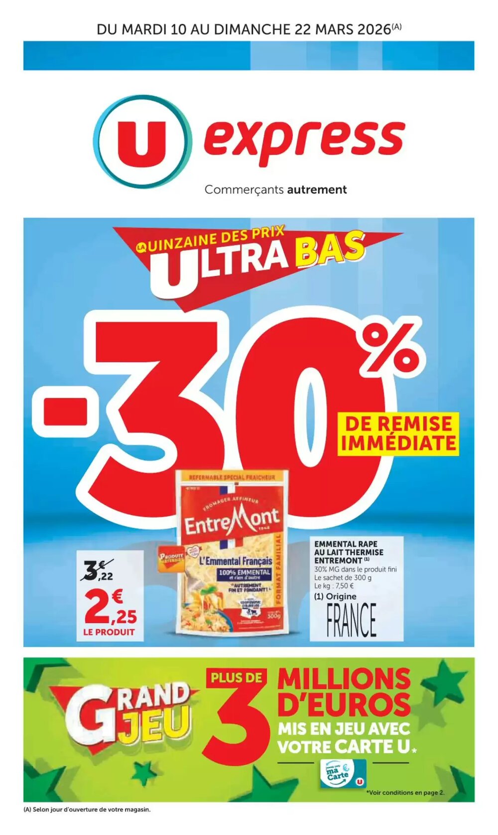 Prospectus promotionnel U Express valable à partir du 10/03/2026 - Page 1.