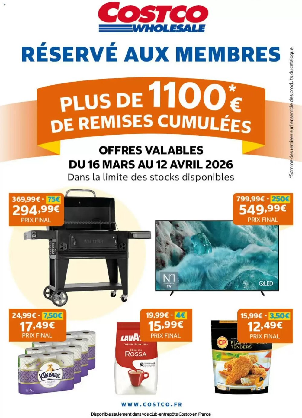 Prospectus promotionnel Costco valable à partir du 16/03/2026 - Page 1.
