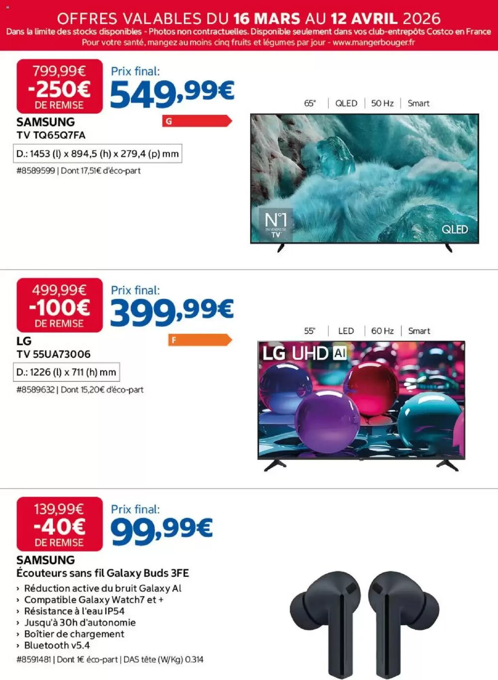 Prospectus promotionnel Costco valable à partir du 16/03/2026 - Page 10.