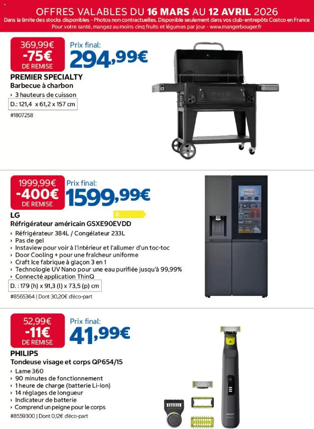 Prospectus promotionnel Costco valable à partir du 16/03/2026 - Page 11.