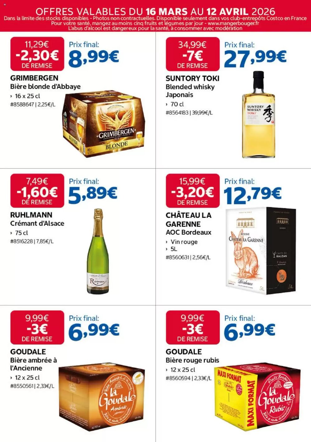 Prospectus promotionnel Costco valable à partir du 16/03/2026 - Page 6.