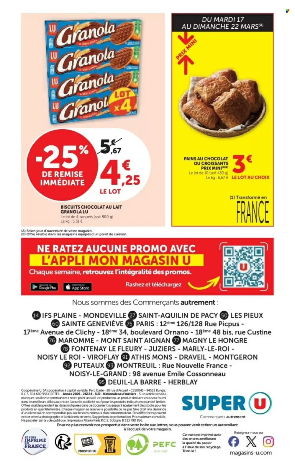 Prospectus promotionnel Super U valable à partir du 17/03/2026 - Page 20.