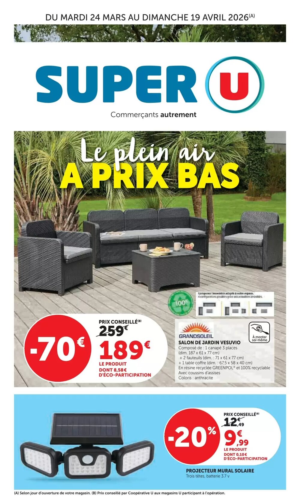 Prospectus promotionnel Super U valable à partir du 24/03/2026 - Page 1.