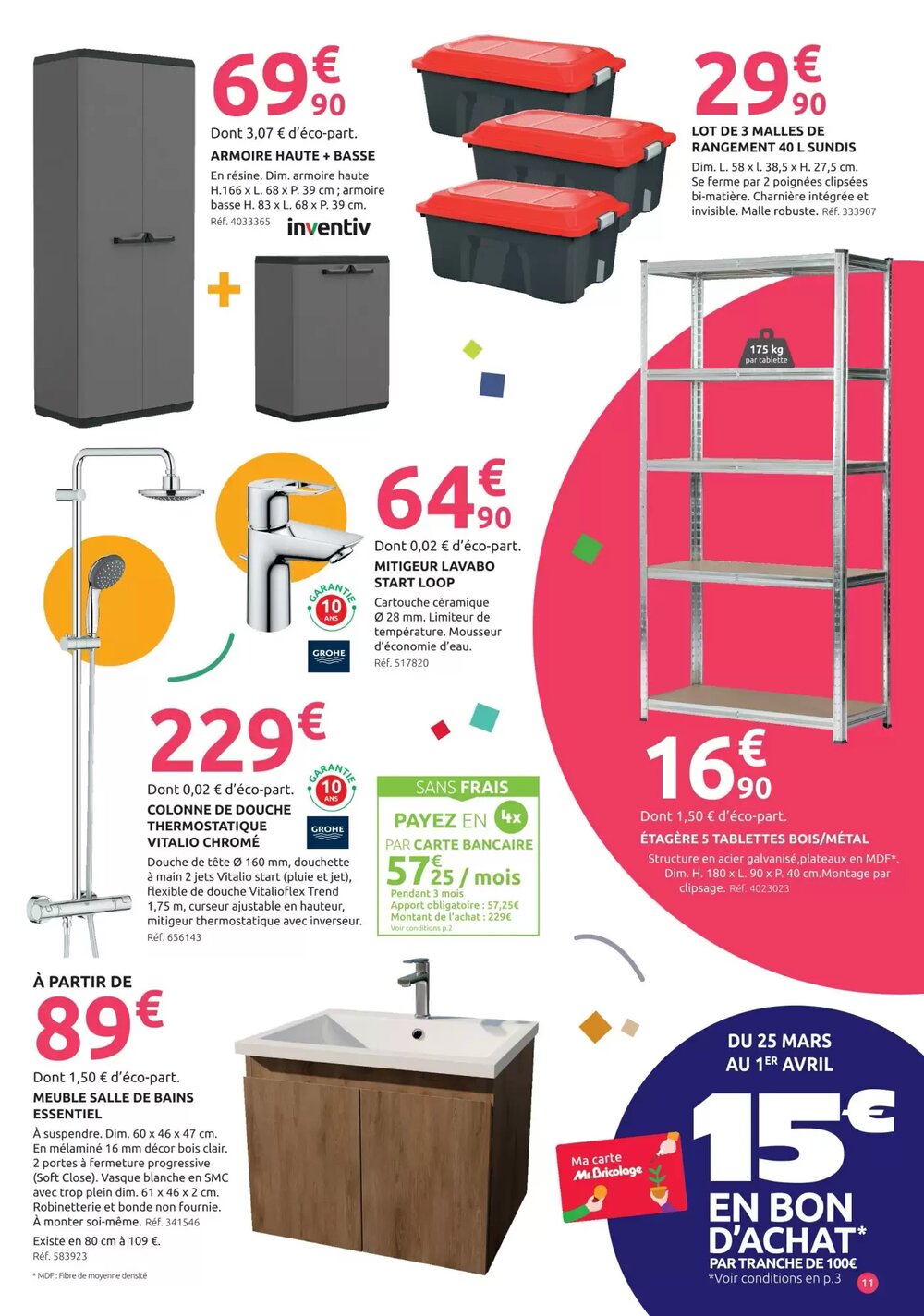 Prospectus promotionnel Mr Bricolage valable à partir du 25/03/2026 - Page 11.