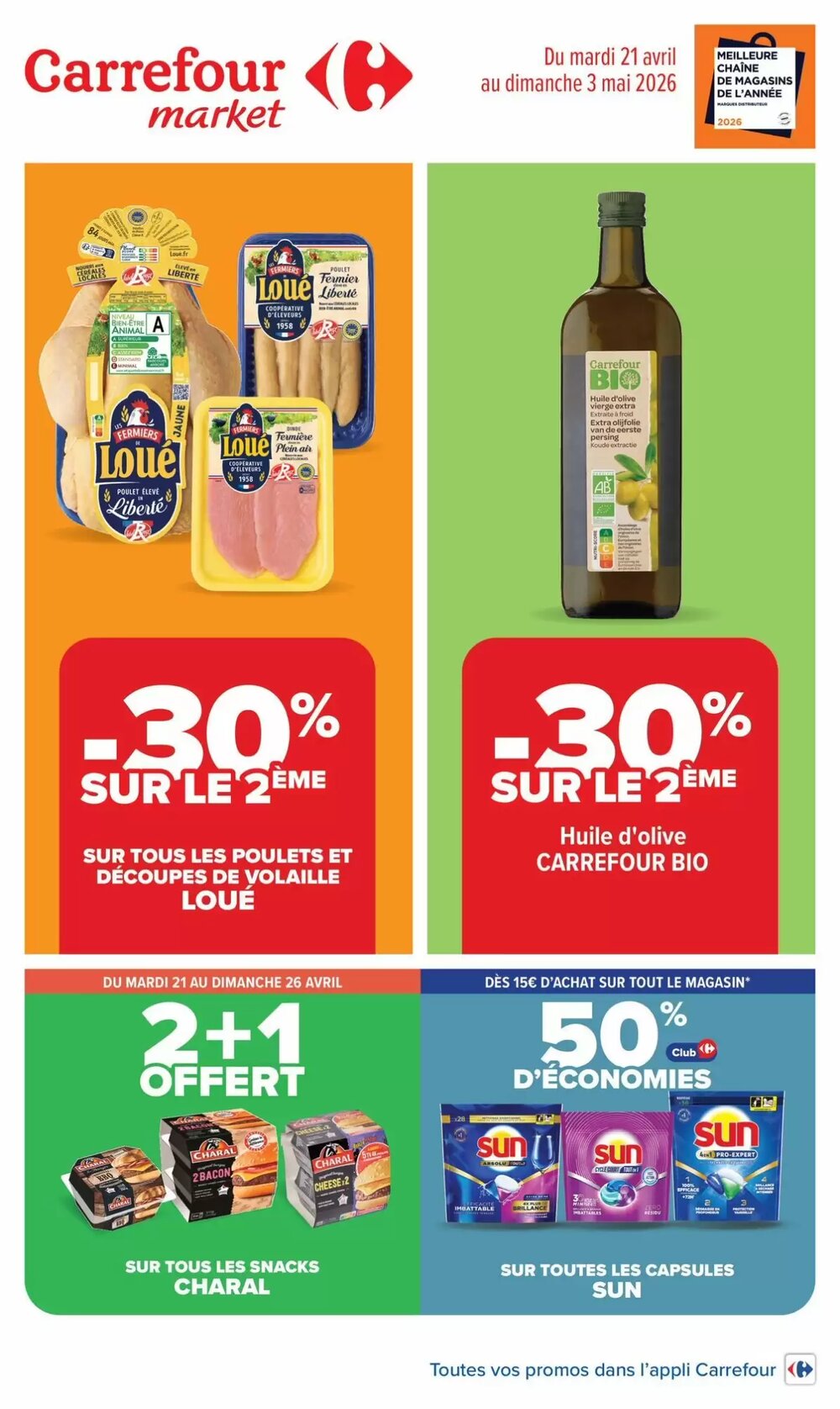 Prospectus promotionnel Carrefour valable à partir du 21/04/2026 - Page 1.