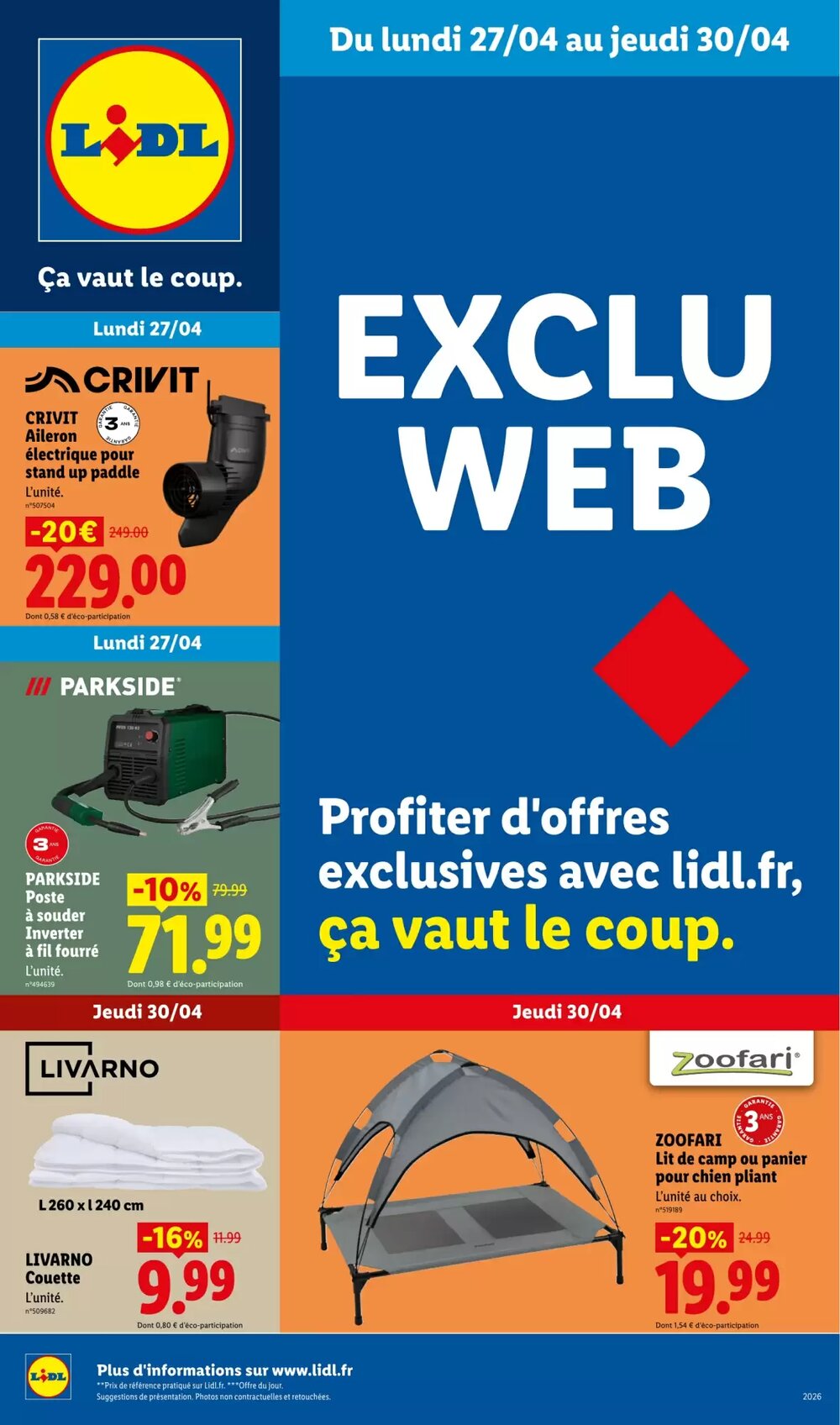 Prospectus promotionnel Lidl valable à partir du 27/04/2026 - Page 1.