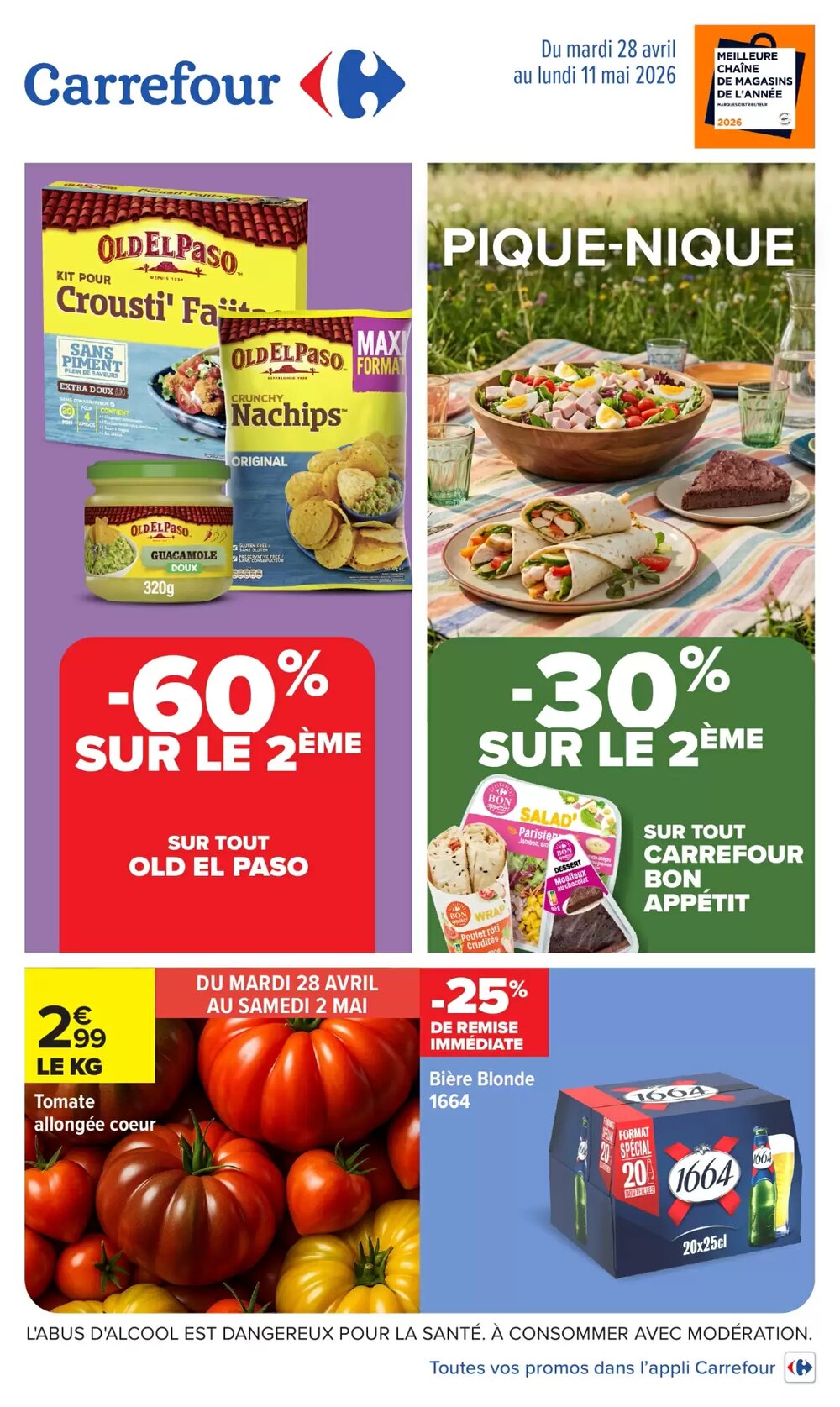 Prospectus promotionnel Carrefour valable à partir du 28/04/2026 - Page 1.