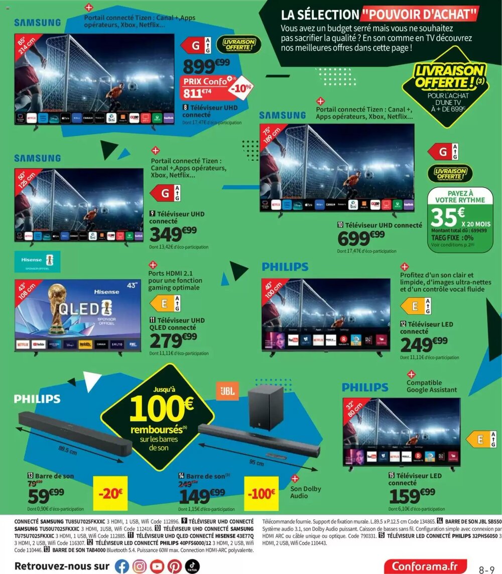 Prospectus promotionnel Conforama valable à partir du 28/04/2026 - Page 9.