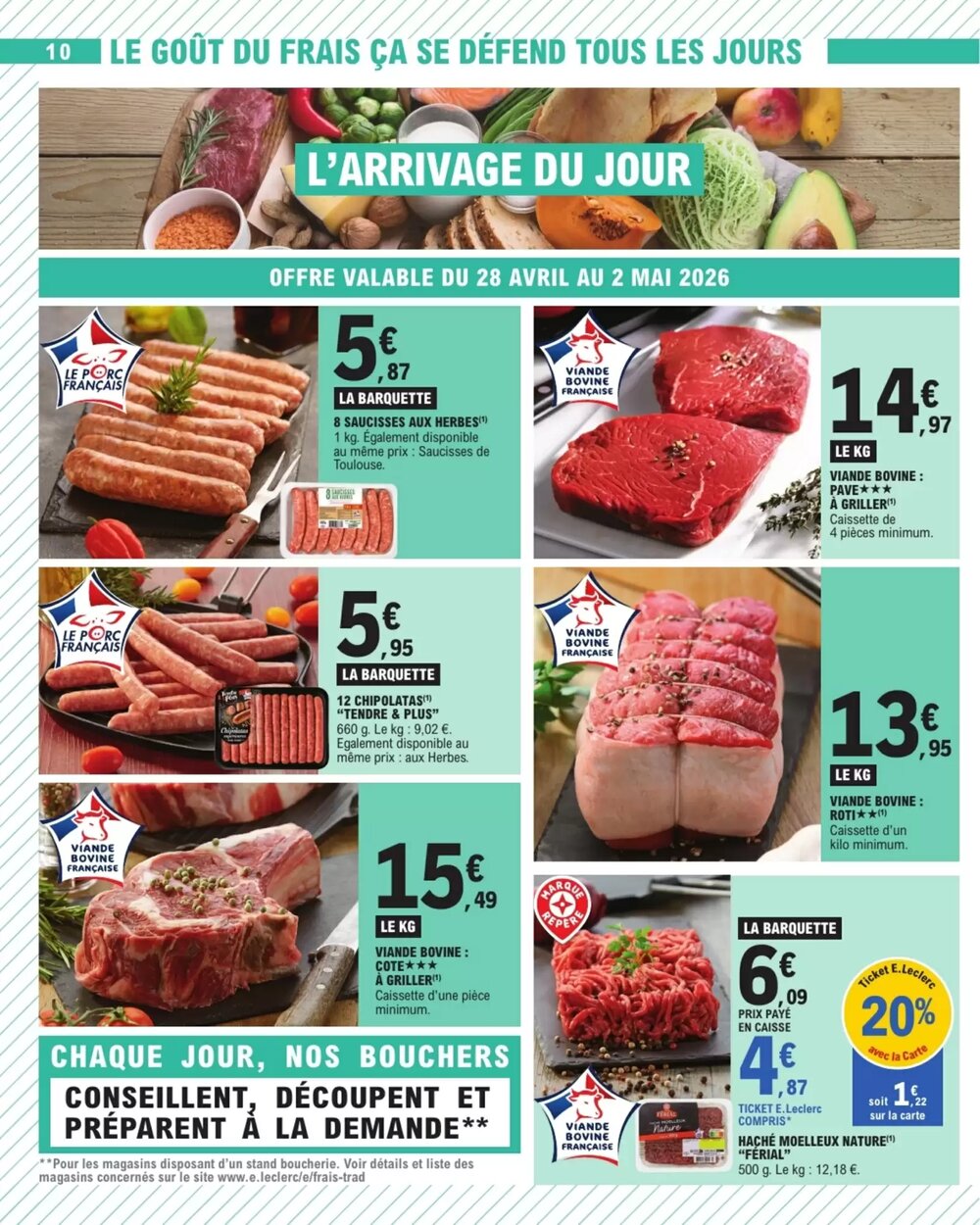 Prospectus promotionnel E.Leclerc valable à partir du 28/04/2026 - Page 10.