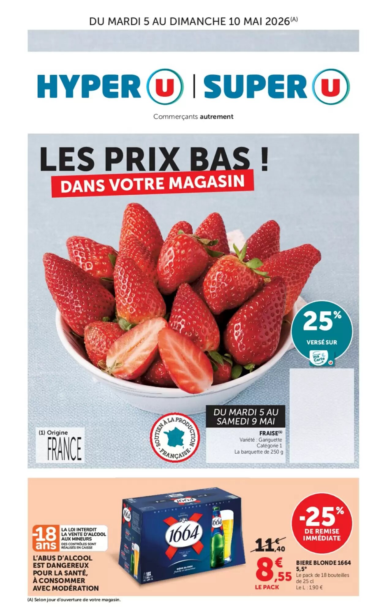 Prospectus promotionnel Super U valable à partir du 05/05/2026 - Page 1.