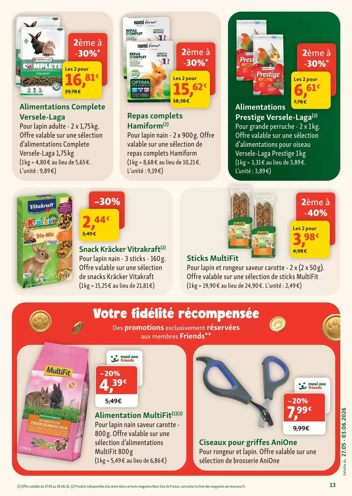 Prospectus promotionnel Maxi Zoo valable à partir du 27/05/2026 - Page 13.