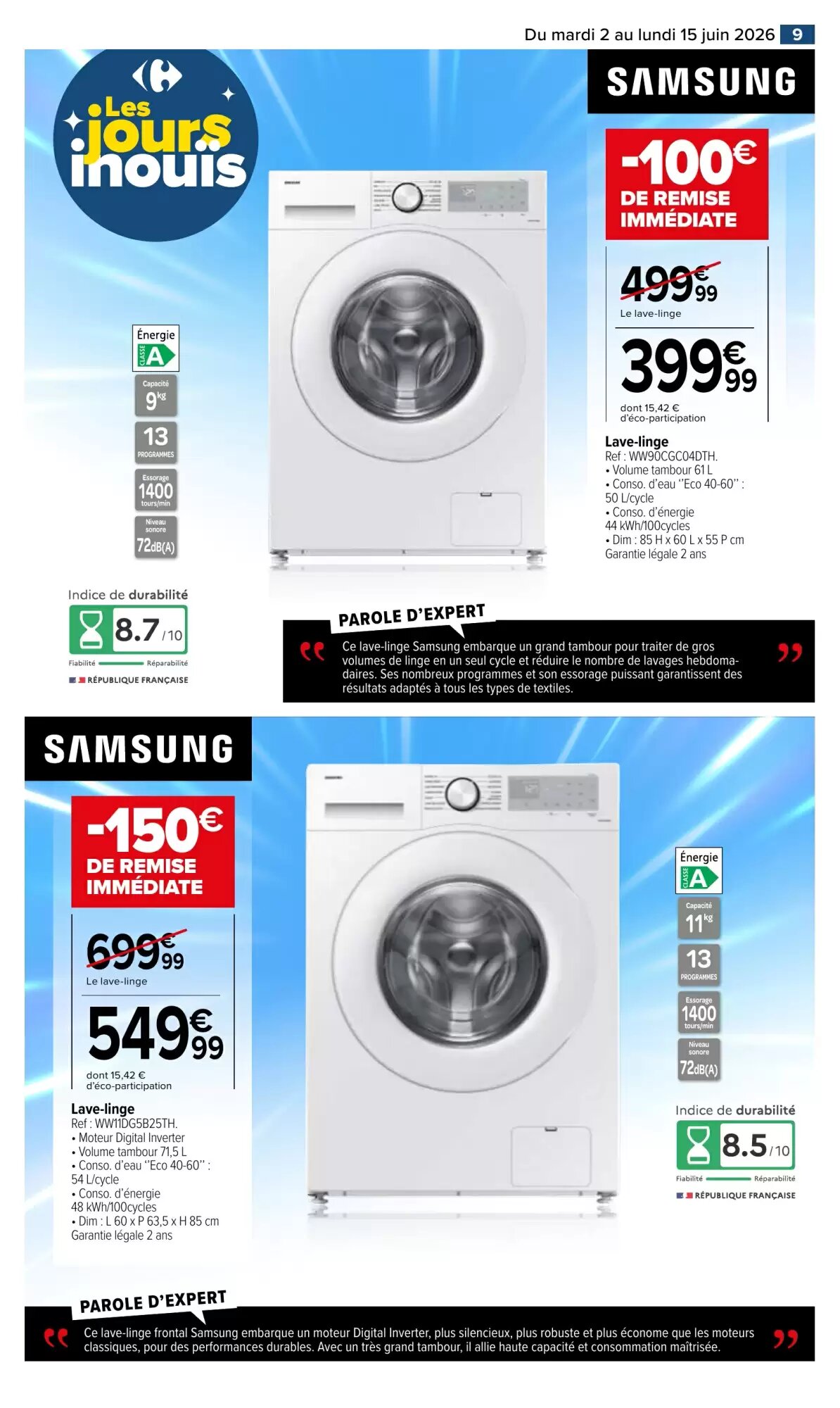 Prospectus promotionnel Carrefour valable à partir du 02/06/2026 - Page 9.