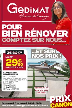 Prospectus promotionnel Gedimat valable à partir du 03/06/2026