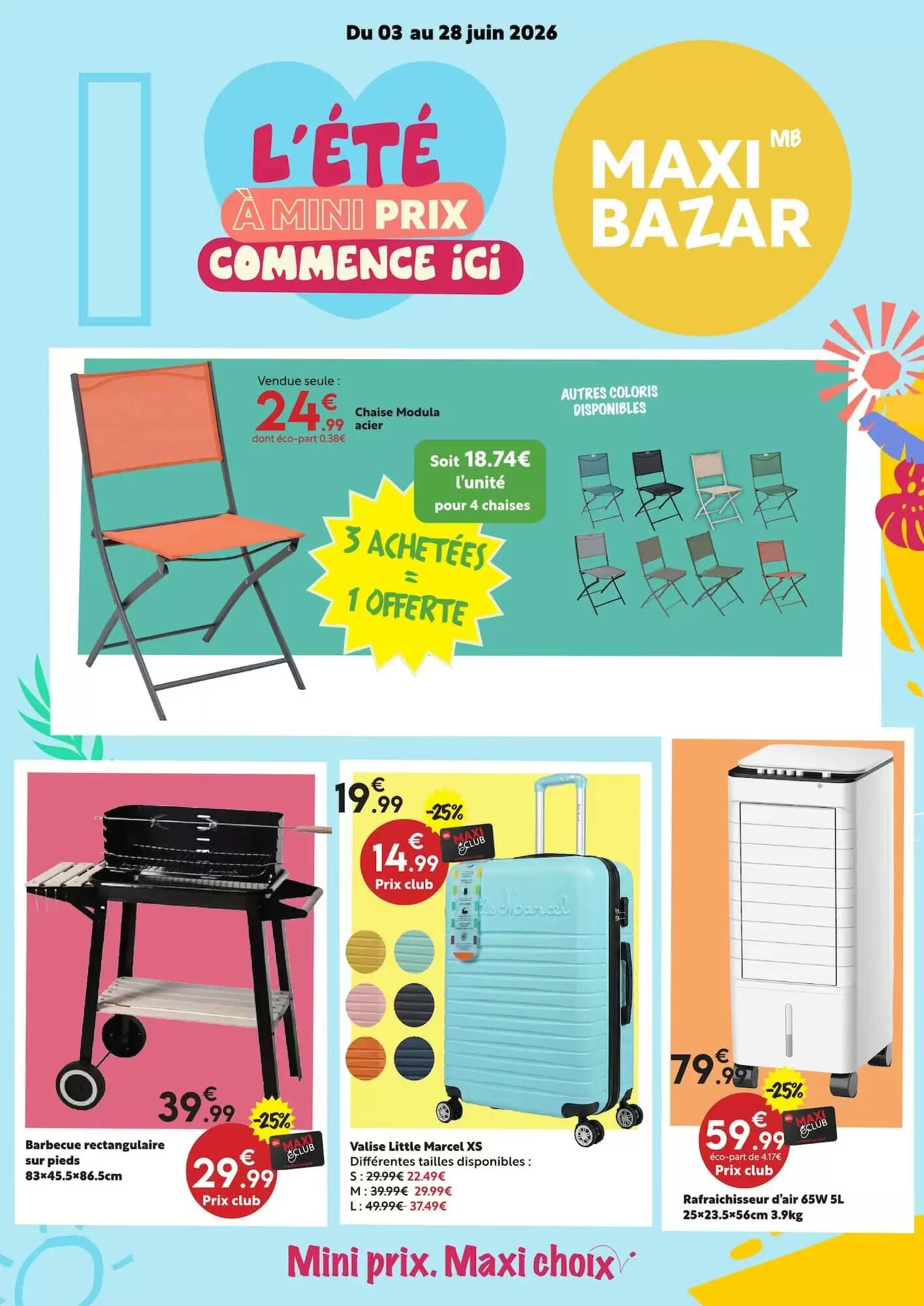 Prospectus promotionnel Maxi Bazar valable à partir du 03/06/2026 - Page 1.