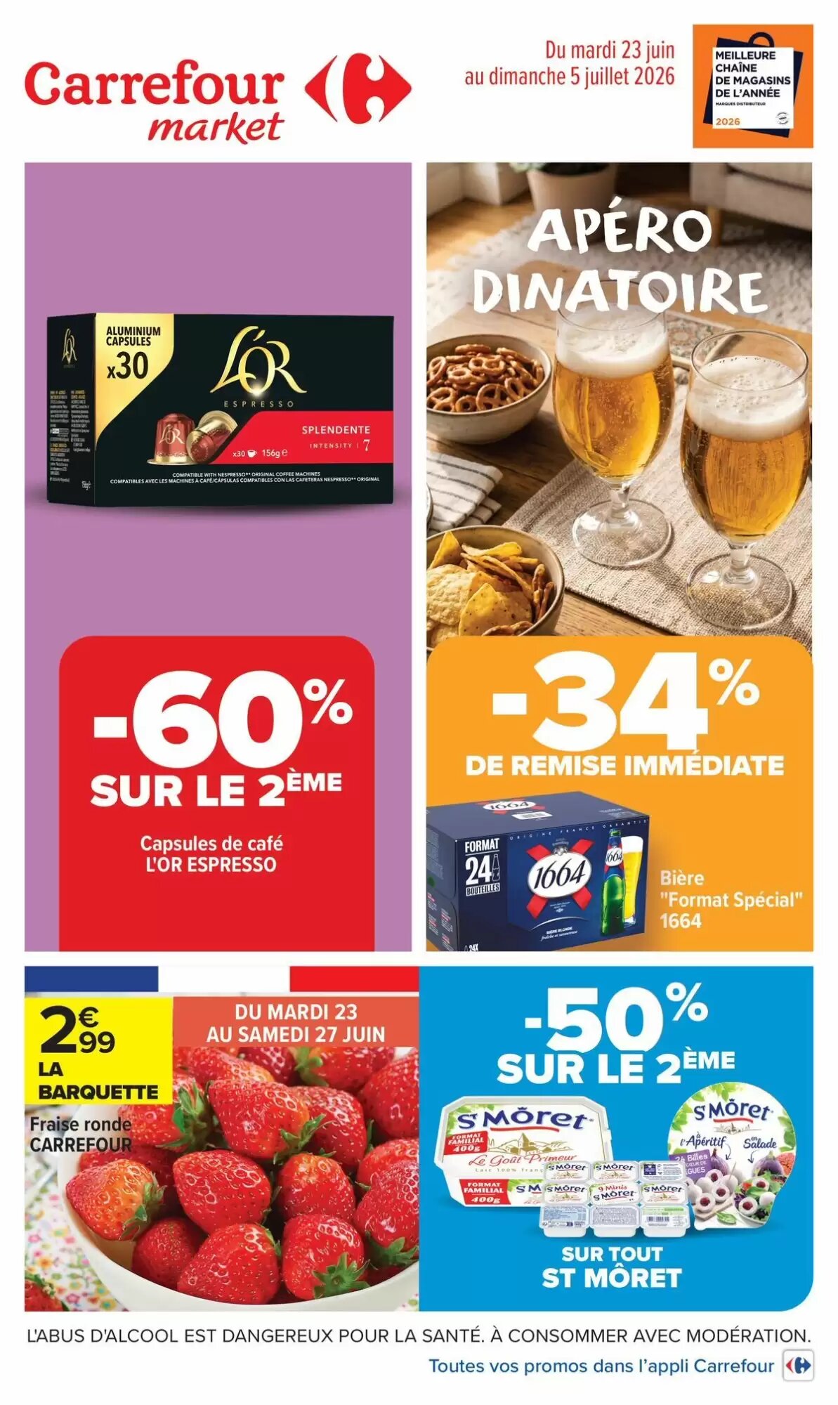 Prospectus promotionnel Carrefour valable à partir du 23/06/2026 - Page 1.