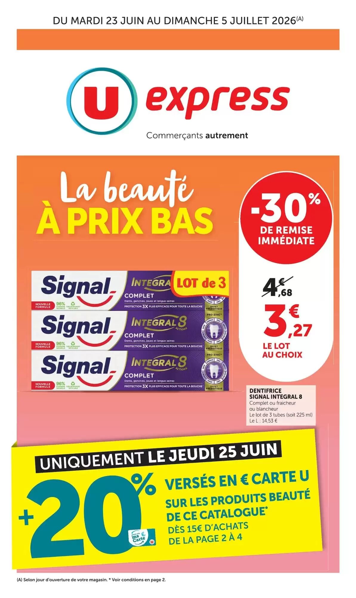 Prospectus promotionnel U Express valable à partir du 23/06/2026 - Page 1.