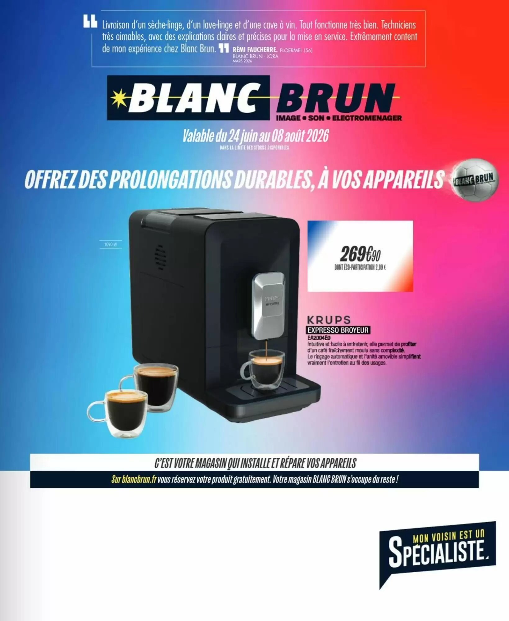 Prospectus promotionnel Blanc Brun valable à partir du 24/06/2026 - Page 1.