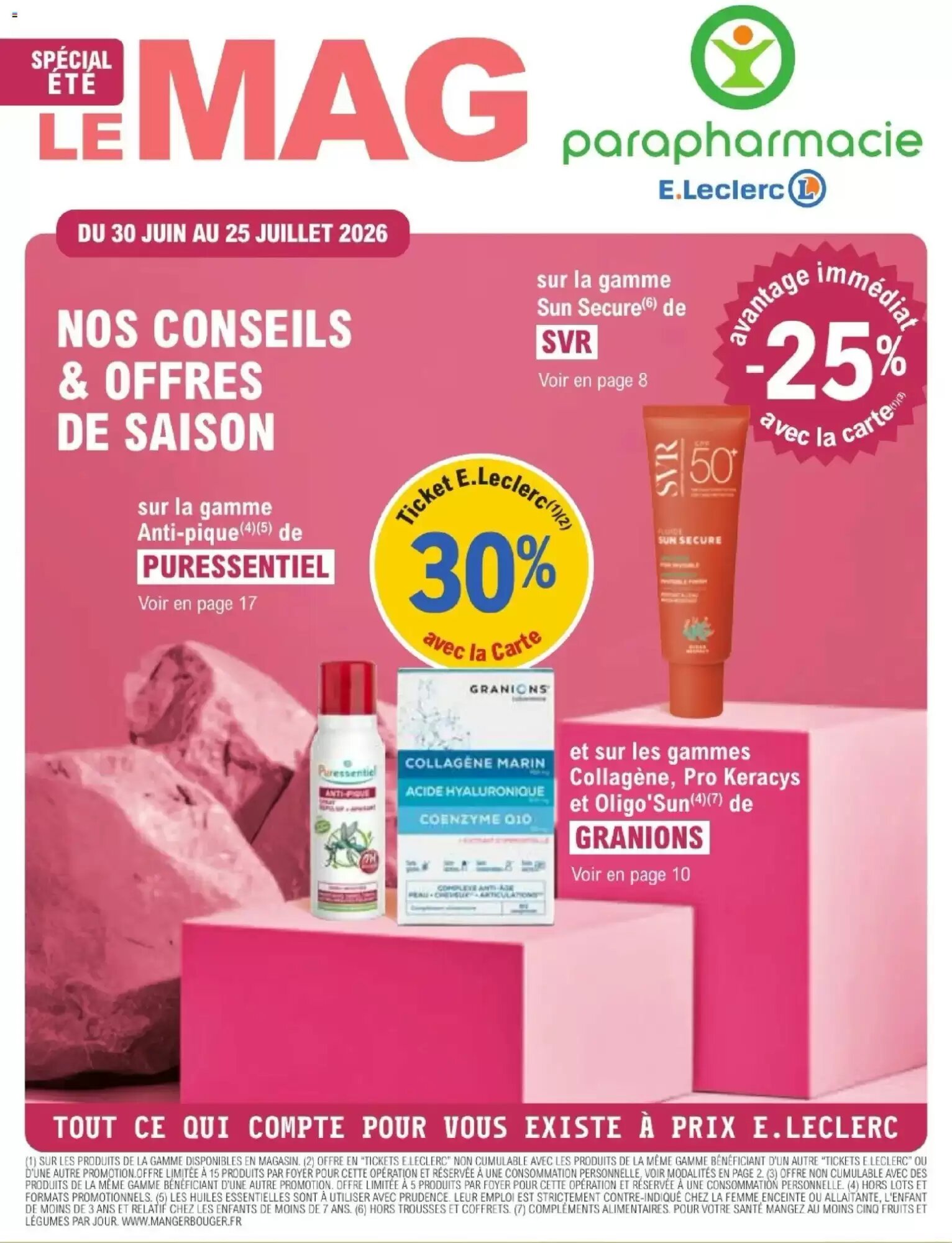 Prospectus promotionnel E.Leclerc Parapharmacie valable à partir du 30/06/2026 - Page 1.