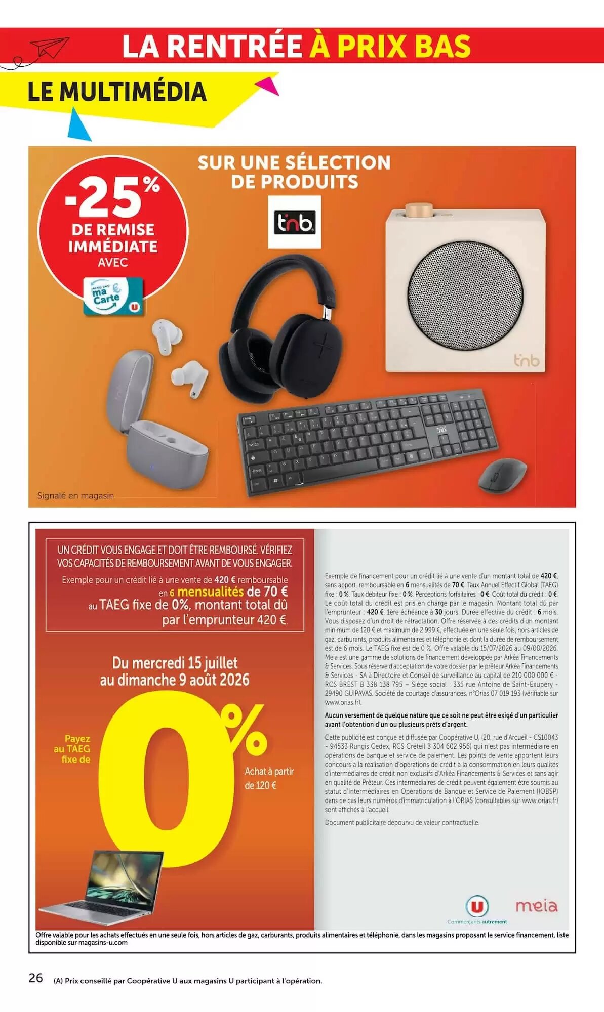 Prospectus promotionnel Super U valable à partir du 07/07/2026 - Page 26.