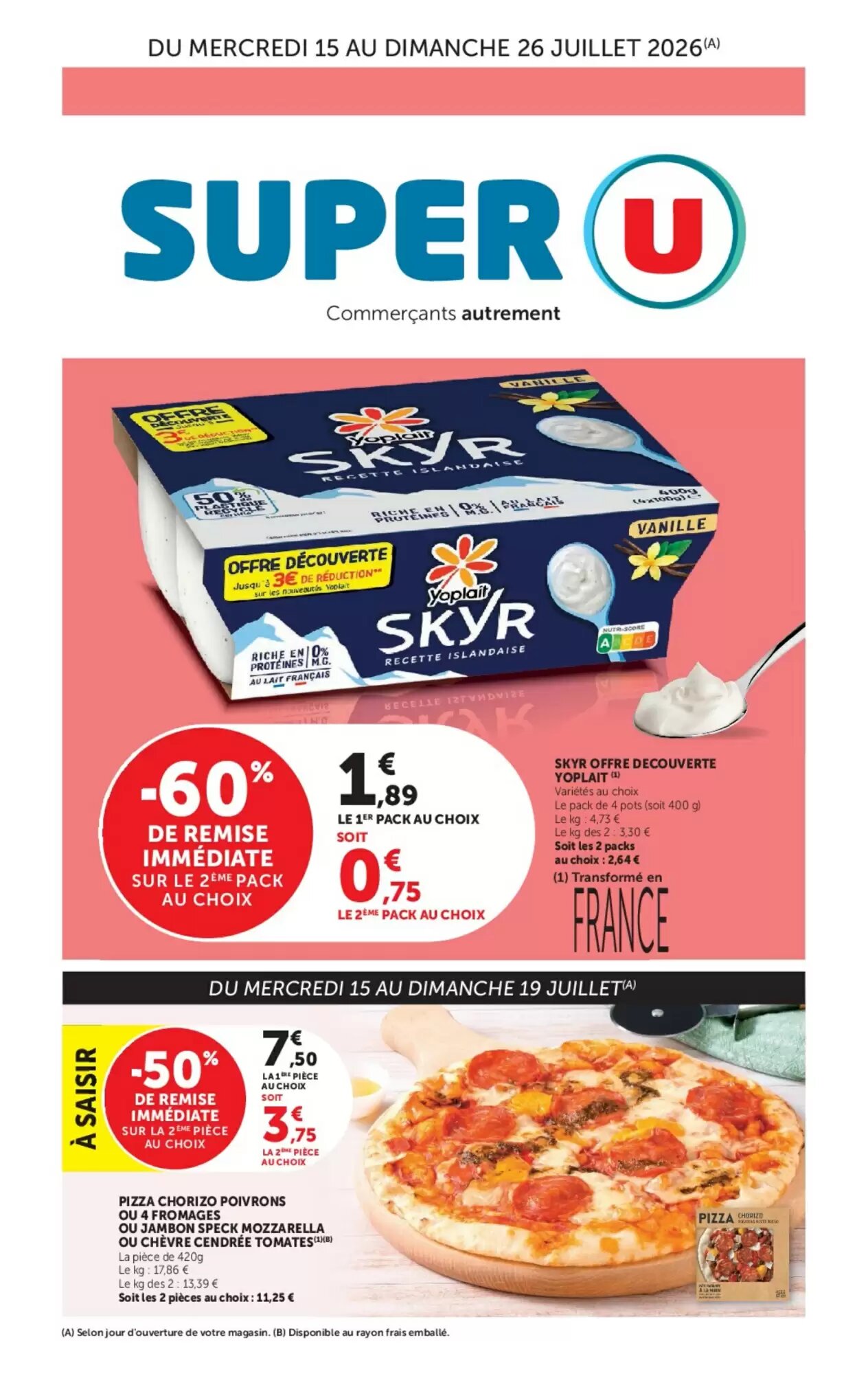 Prospectus promotionnel Super U valable à partir du 15/07/2026 - Page 1.