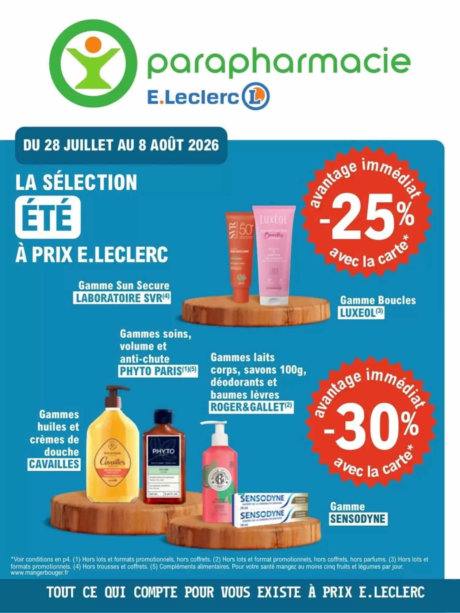 Prospectus promotionnel E.Leclerc Parapharmacie valable à partir du 28/07/2026 - Page 1.