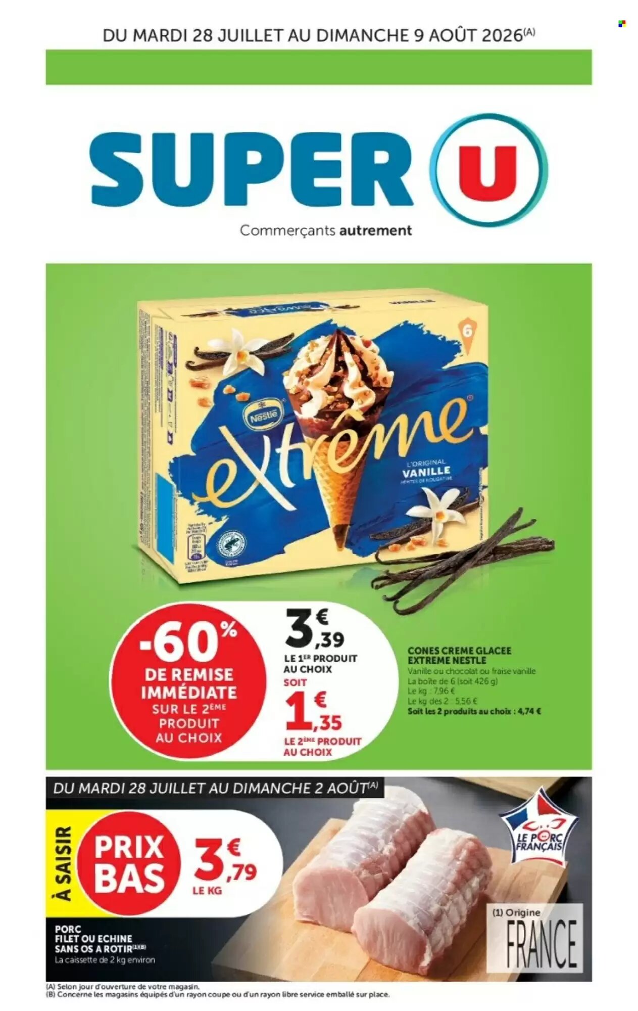 Prospectus promotionnel Super U valable à partir du 28/07/2026 - Page 1.