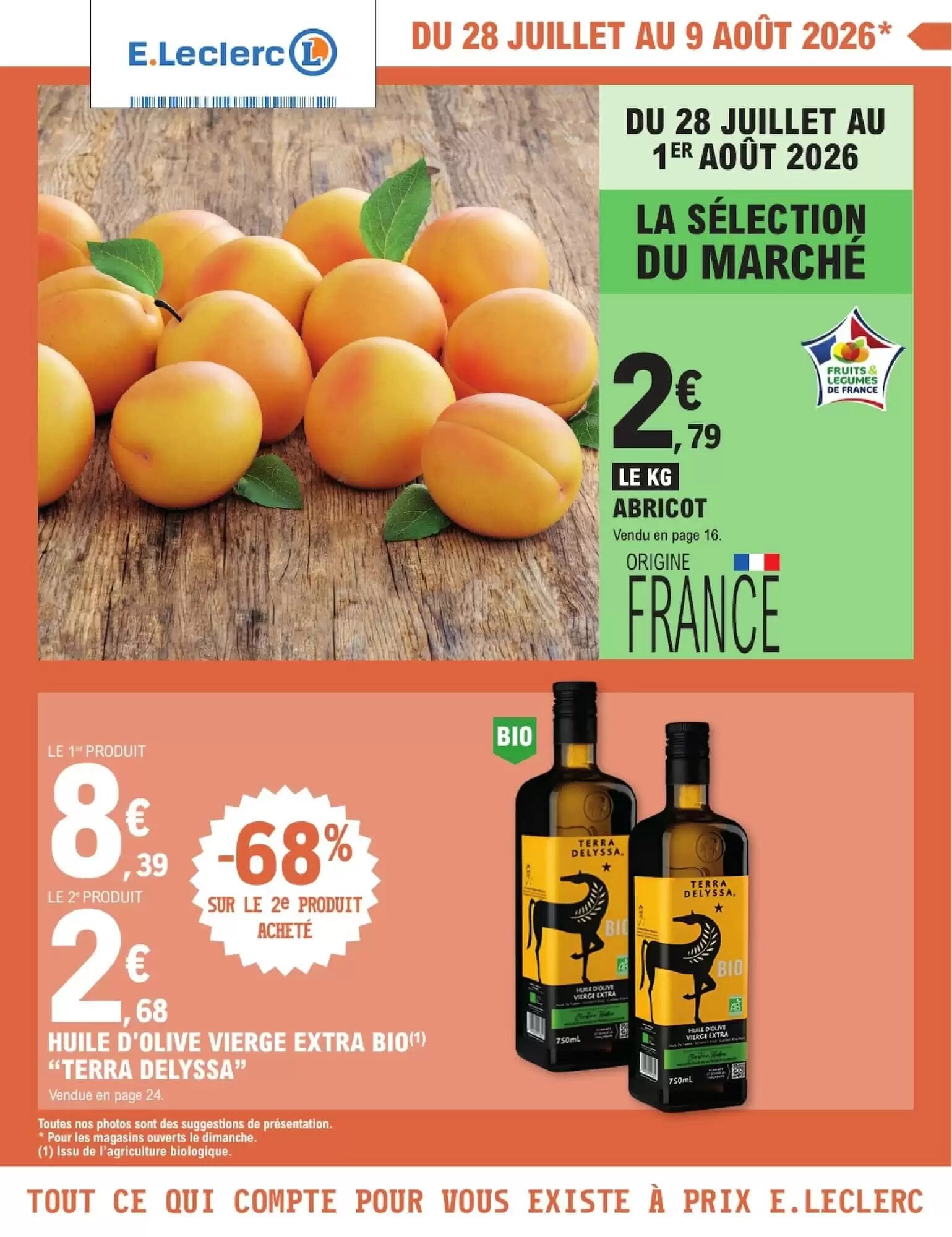 Prospectus promotionnel E.Leclerc valable à partir du 28/07/2026 - Page 1.
