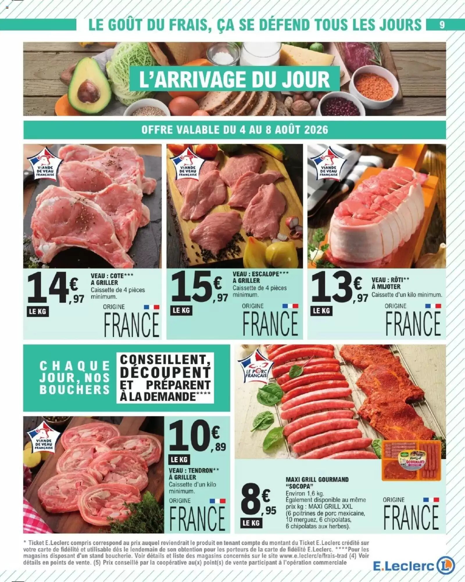 Prospectus promotionnel E.Leclerc valable à partir du 04/08/2026 - Page 9.