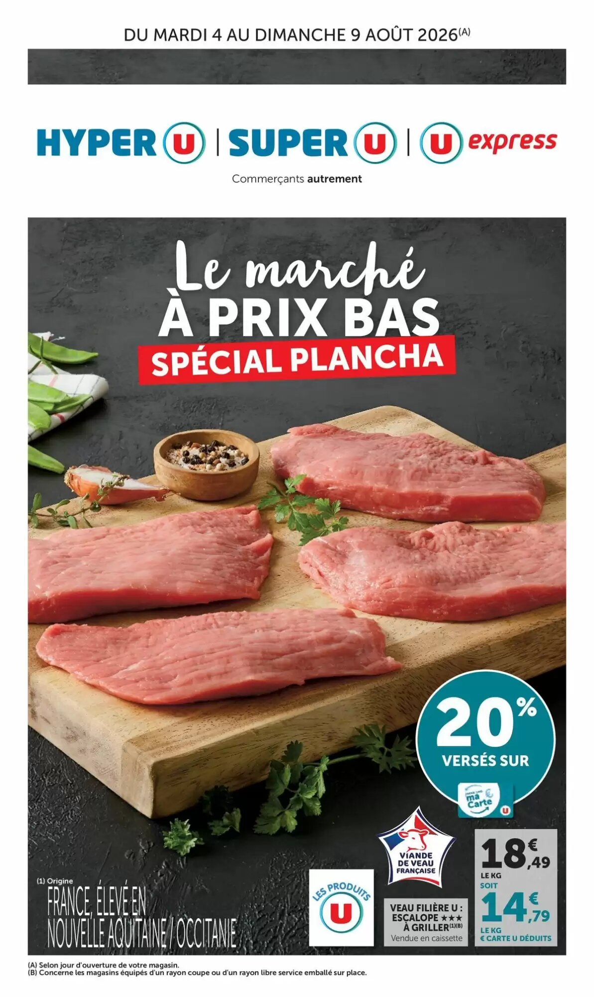 Prospectus promotionnel U Express valable à partir du 04/08/2026 - Page 1.
