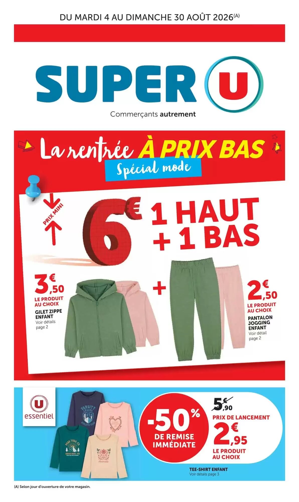 Prospectus promotionnel Super U valable à partir du 04/08/2026 - Page 1.