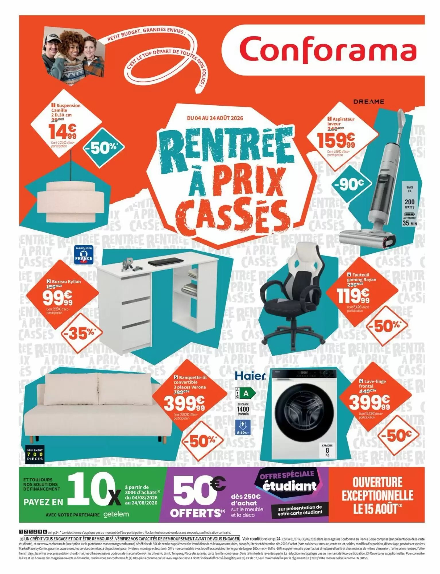 Prospectus promotionnel Conforama valable à partir du 04/08/2026 - Page 1.