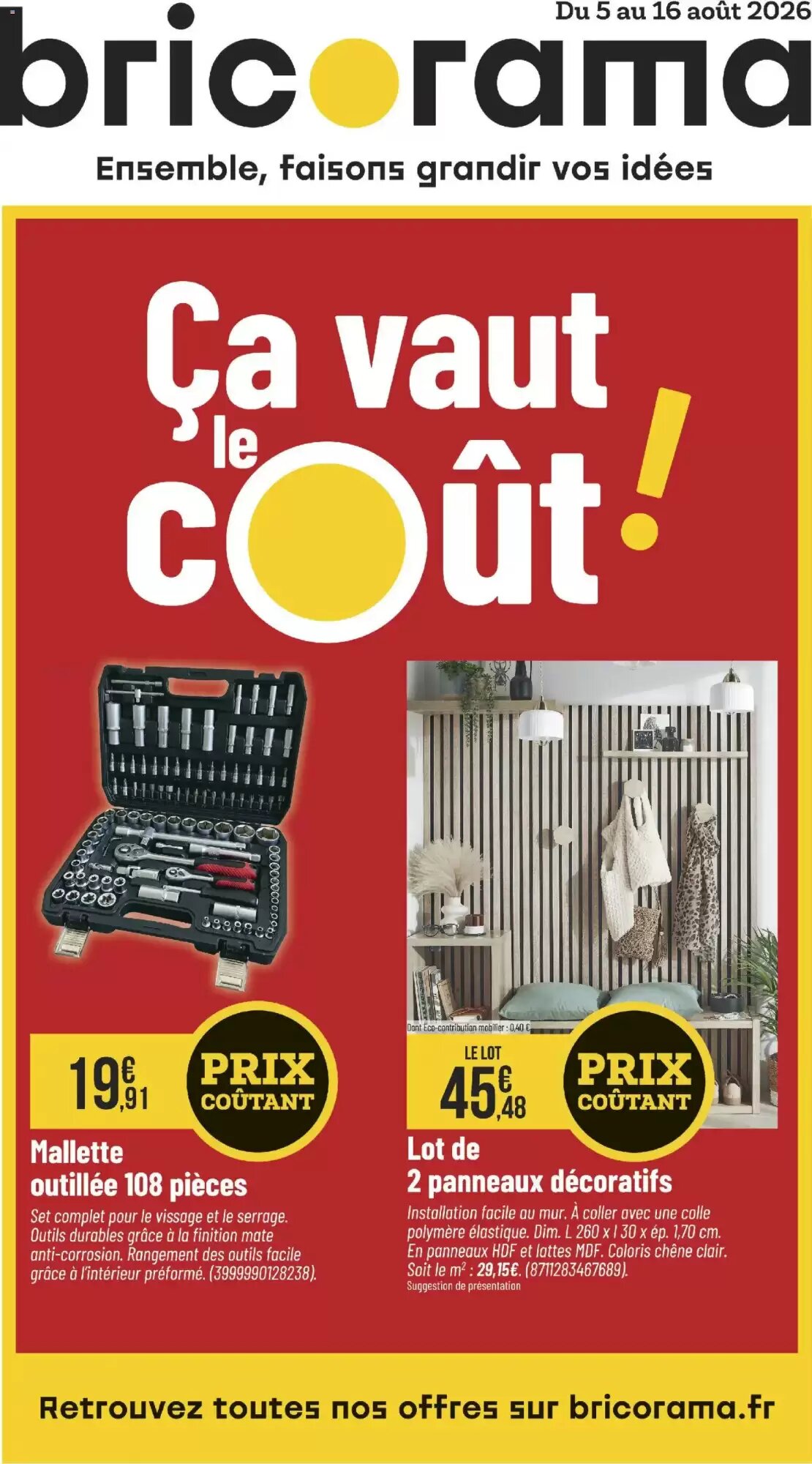 Prospectus promotionnel Bricorama valable à partir du 05/08/2026 - Page 1.