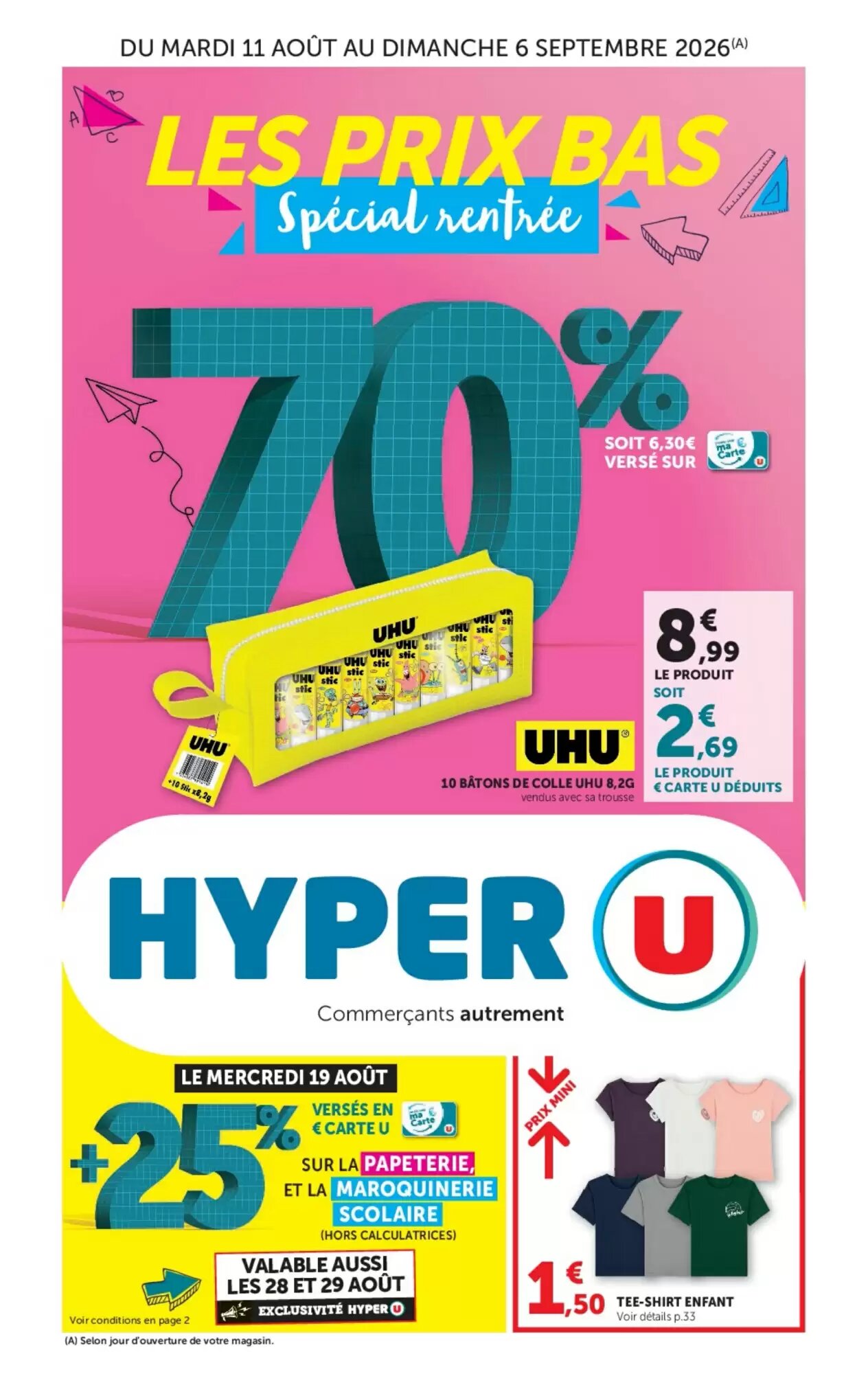 Prospectus promotionnel Hyper U valable à partir du 11/08/2026 - Page 1.