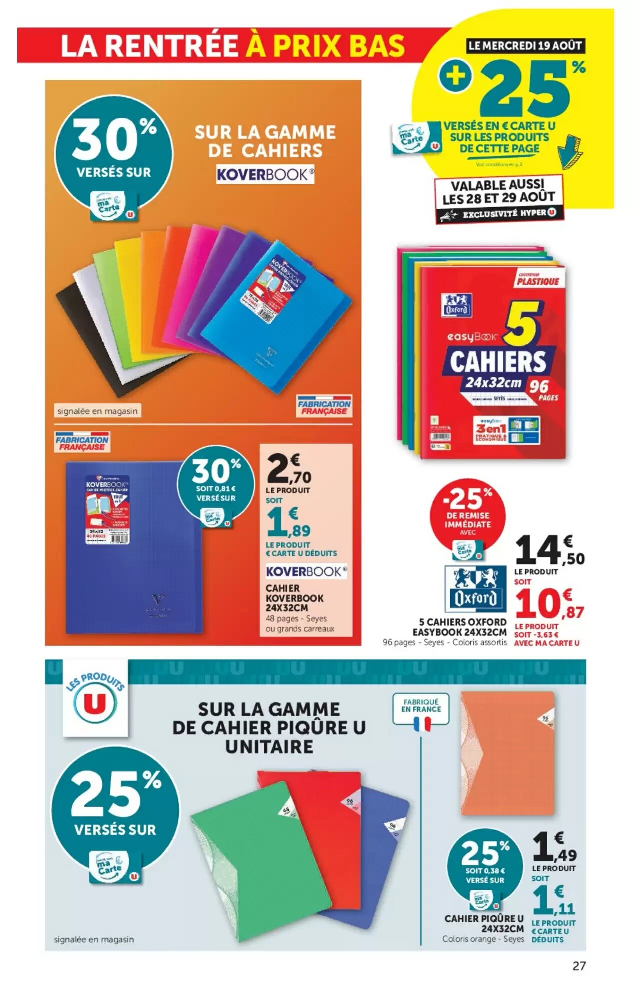 Prospectus promotionnel Hyper U valable à partir du 11/08/2026 - Page 27.